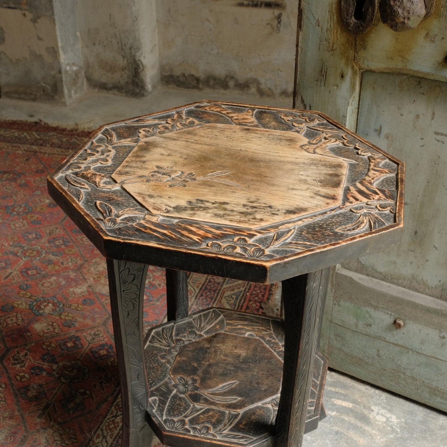 Octagonal Liberty Table with Birds