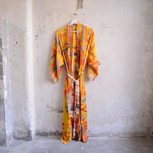 Long Vintage Silk Kimono
