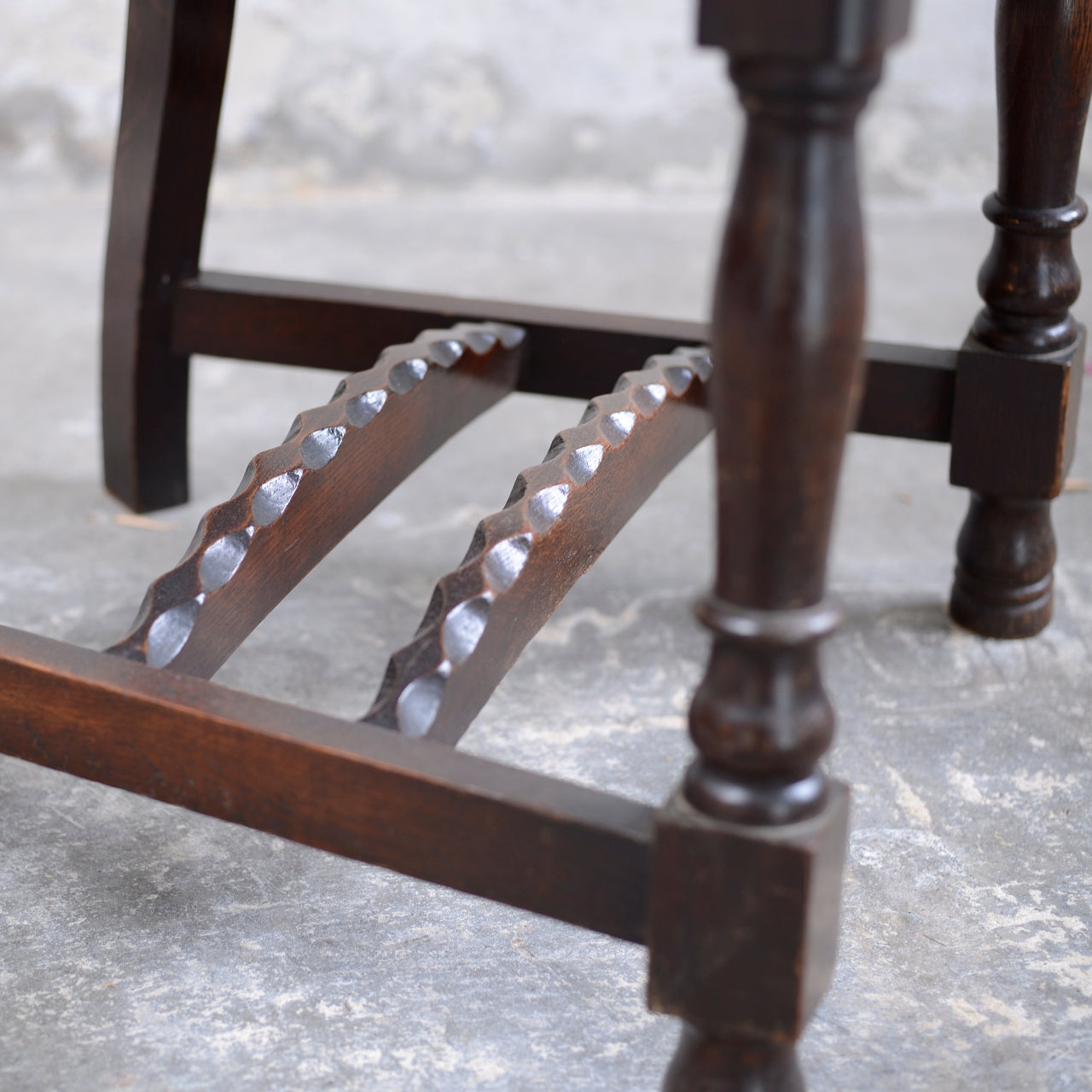 Oak Art Deco Armchair with Pie Crust Edging