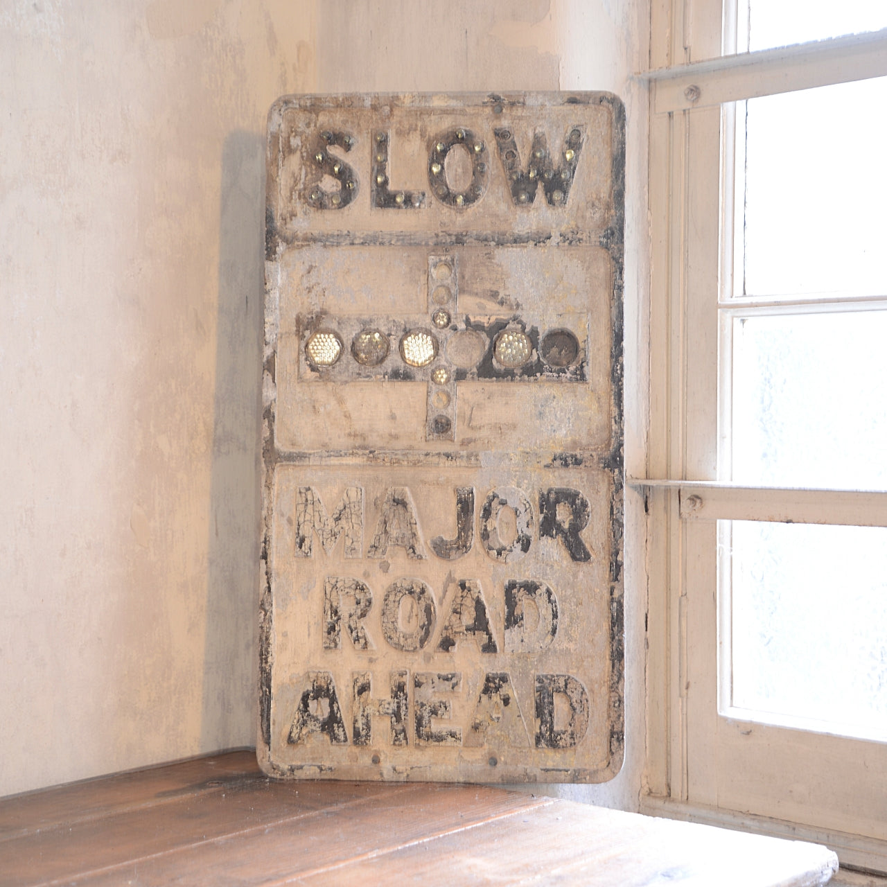 Original SLOW MAJOR ROAD AHEAD Sign