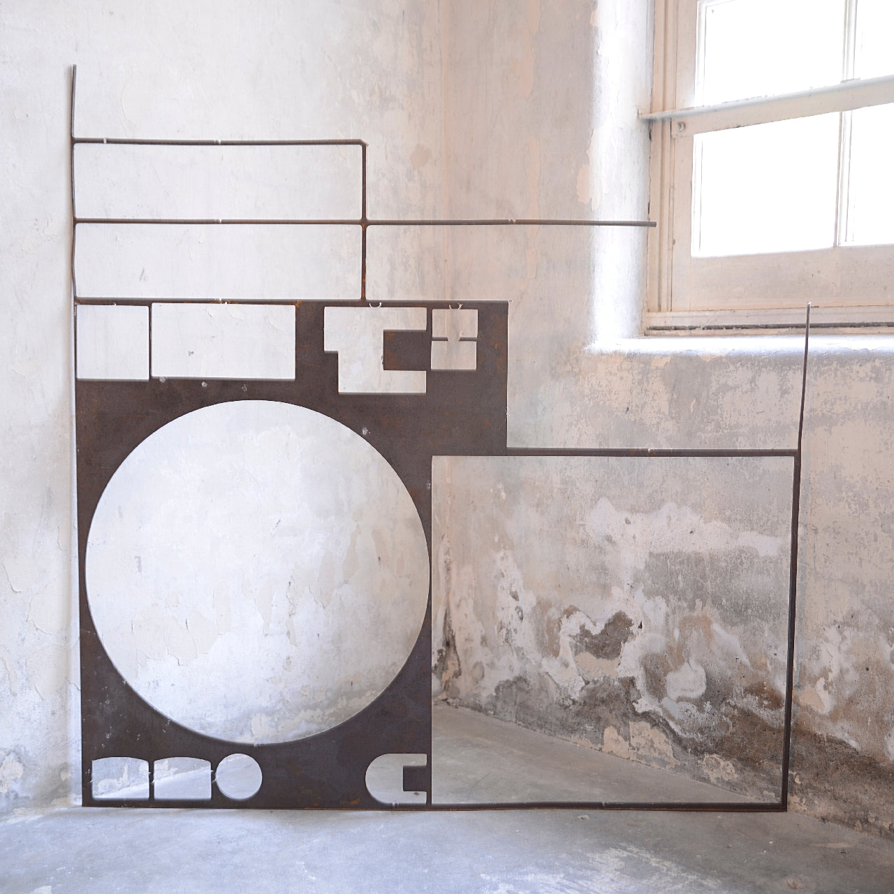 Steel Art Piece - Square & Circle