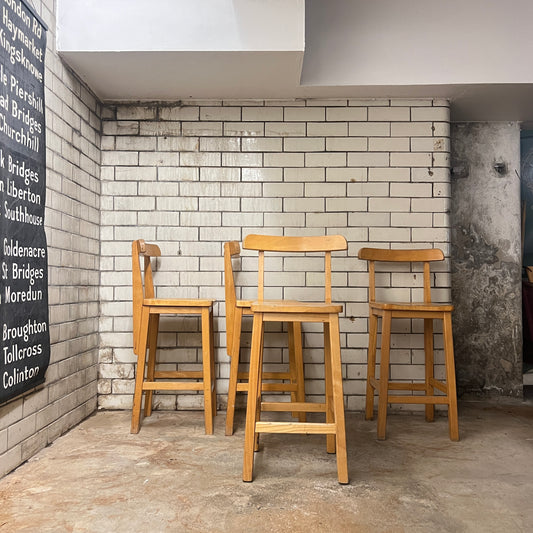 Vintage High Backed College Stools