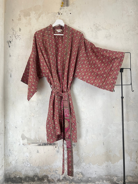 Short Vintage Silk Kimono