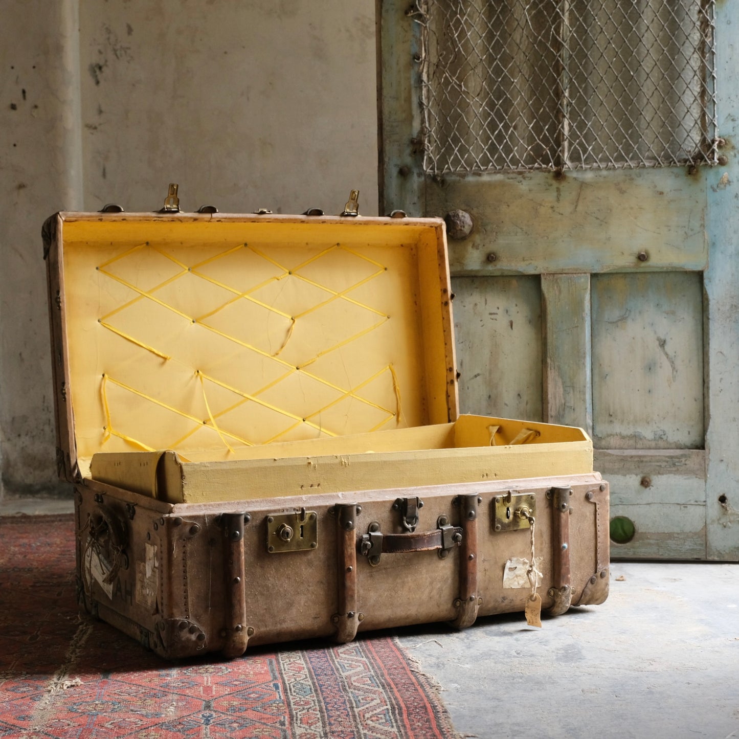 1920’s Vellum Cabin Trunk by luxury French maker Au Depart