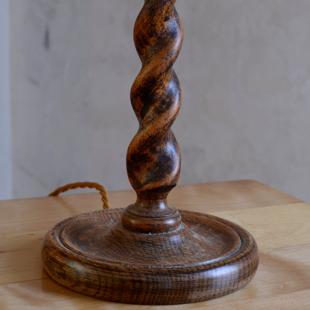 Oak Barley Twist Table Lamp