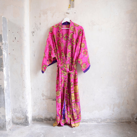 Long Vintage Silk Kimono