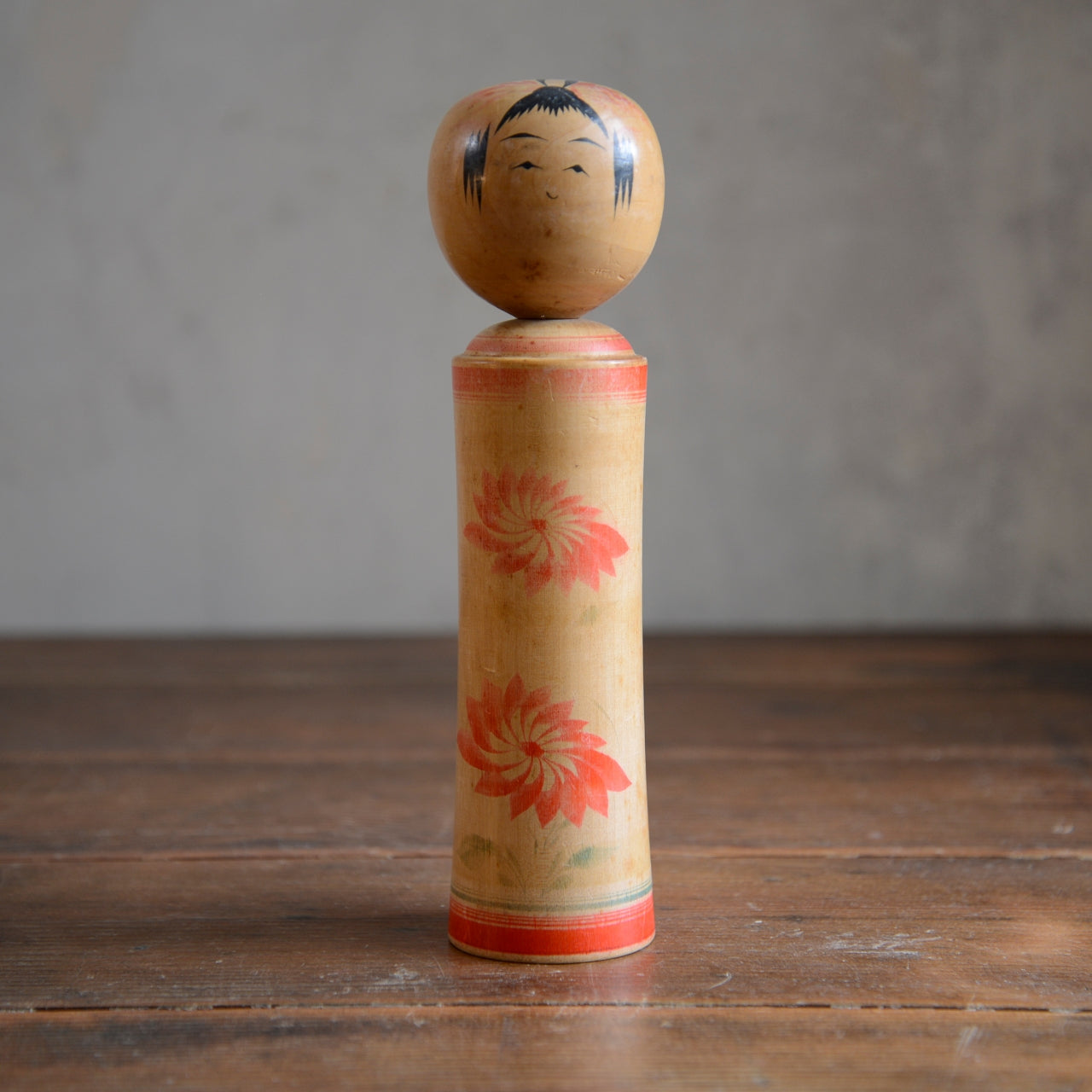 Set of 3 Traditional Japanese Folk Art Kokeshi Dolls