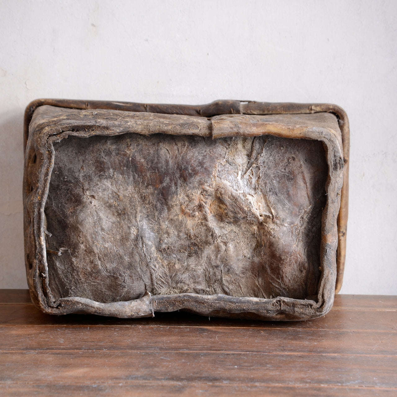 19th Century Buffalo Rawhide Mill Bucket - No 74/EE