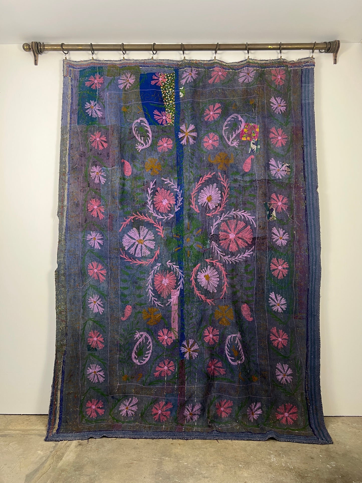 Vintage Kantha Suzani Quilt