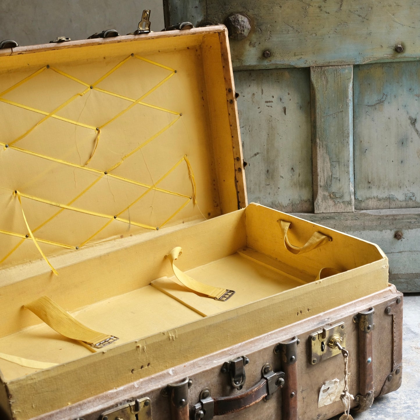 1920’s Vellum Cabin Trunk by luxury French maker Au Depart