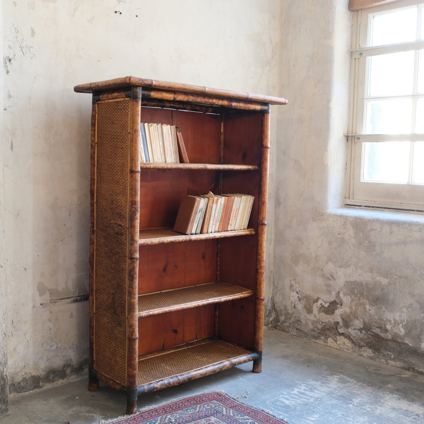 19thC Tortoiseshell Bamboo & Seagrass Bookshelves