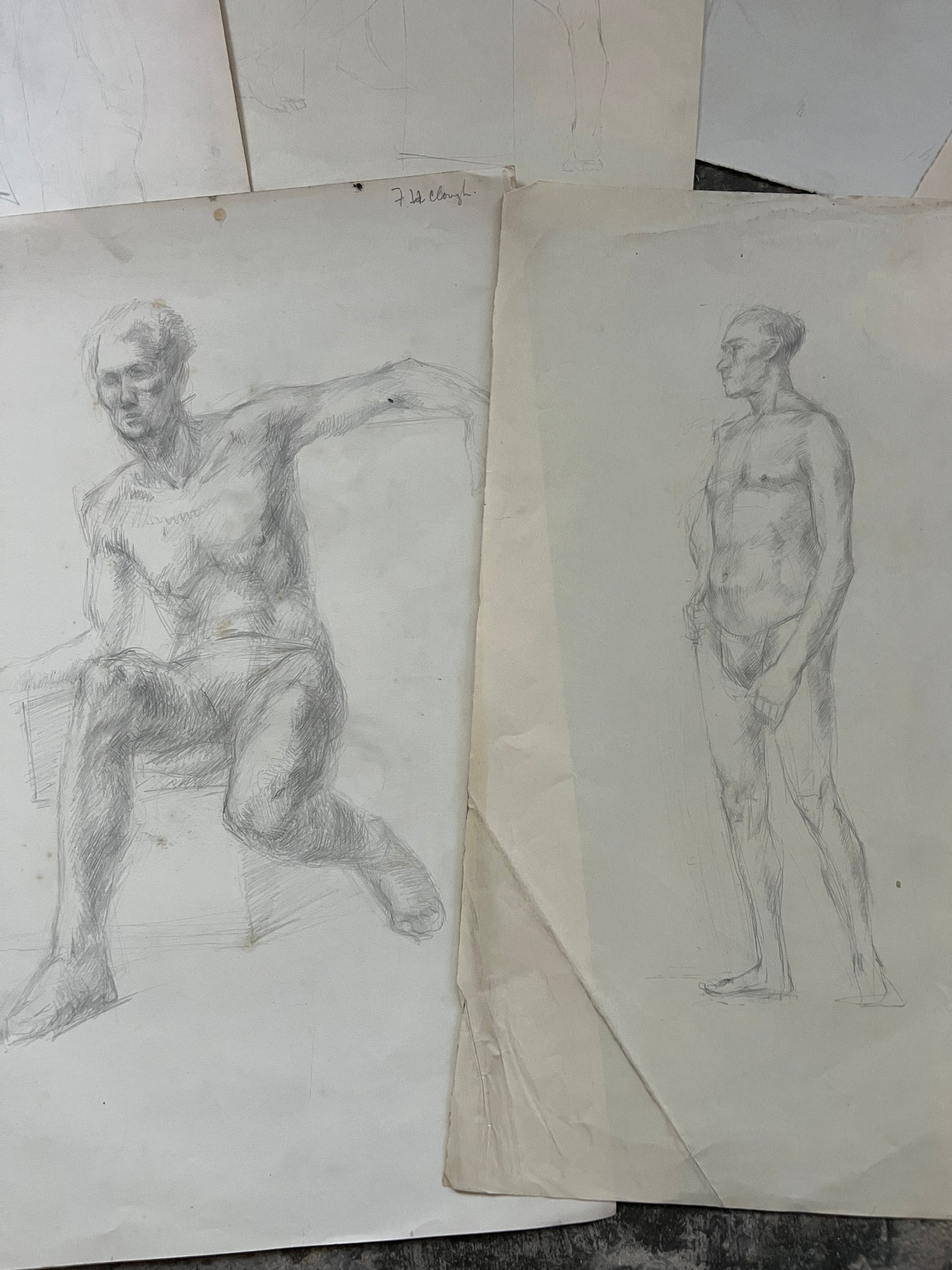 Collection of Male Life Studies | FREDA H. CLOUGH (English 1915-2008)