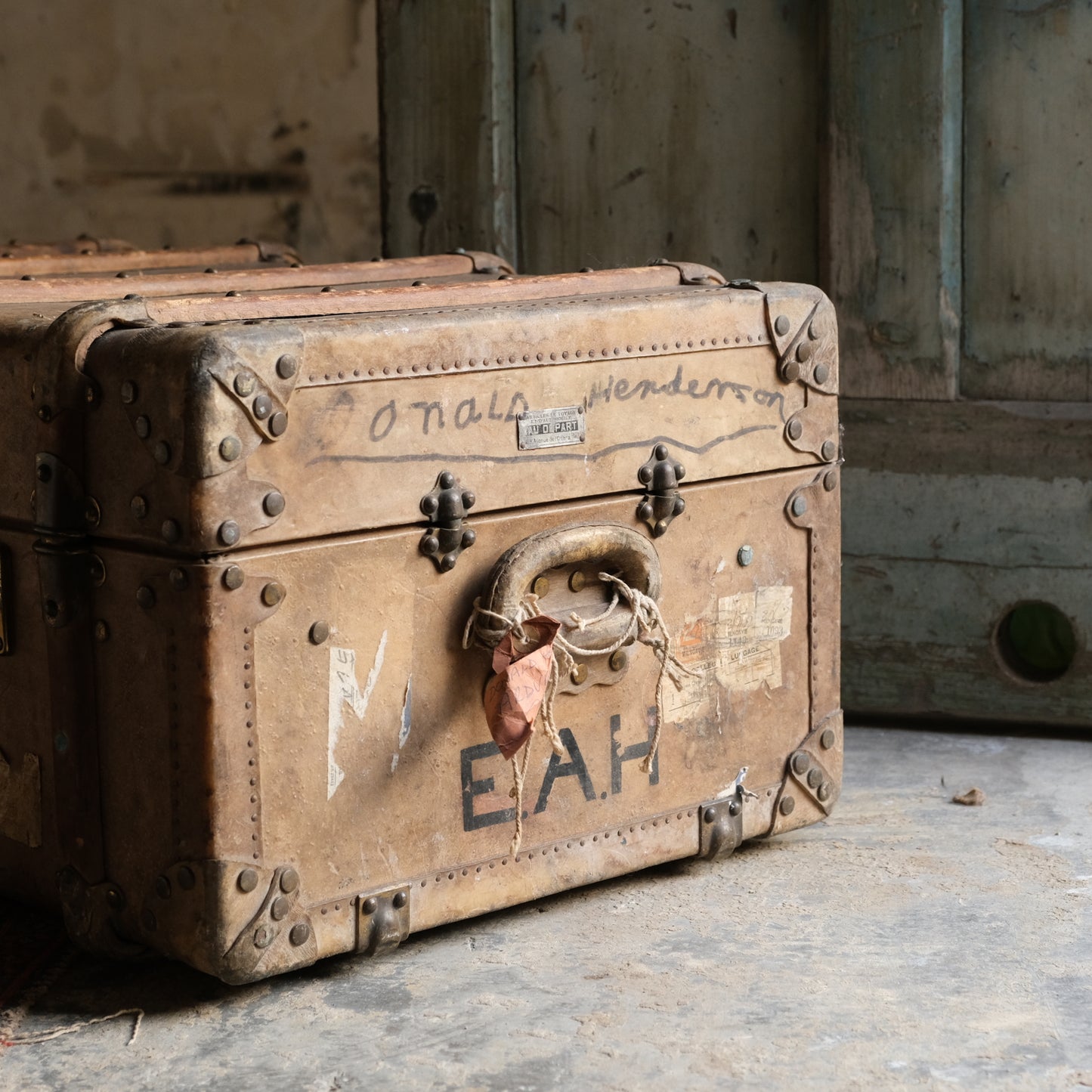 1920’s Vellum Cabin Trunk by luxury French maker Au Depart