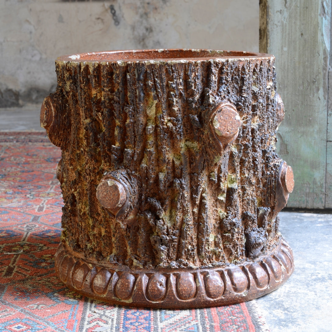 Faux Bois Simulated Bark & Trunk Planter