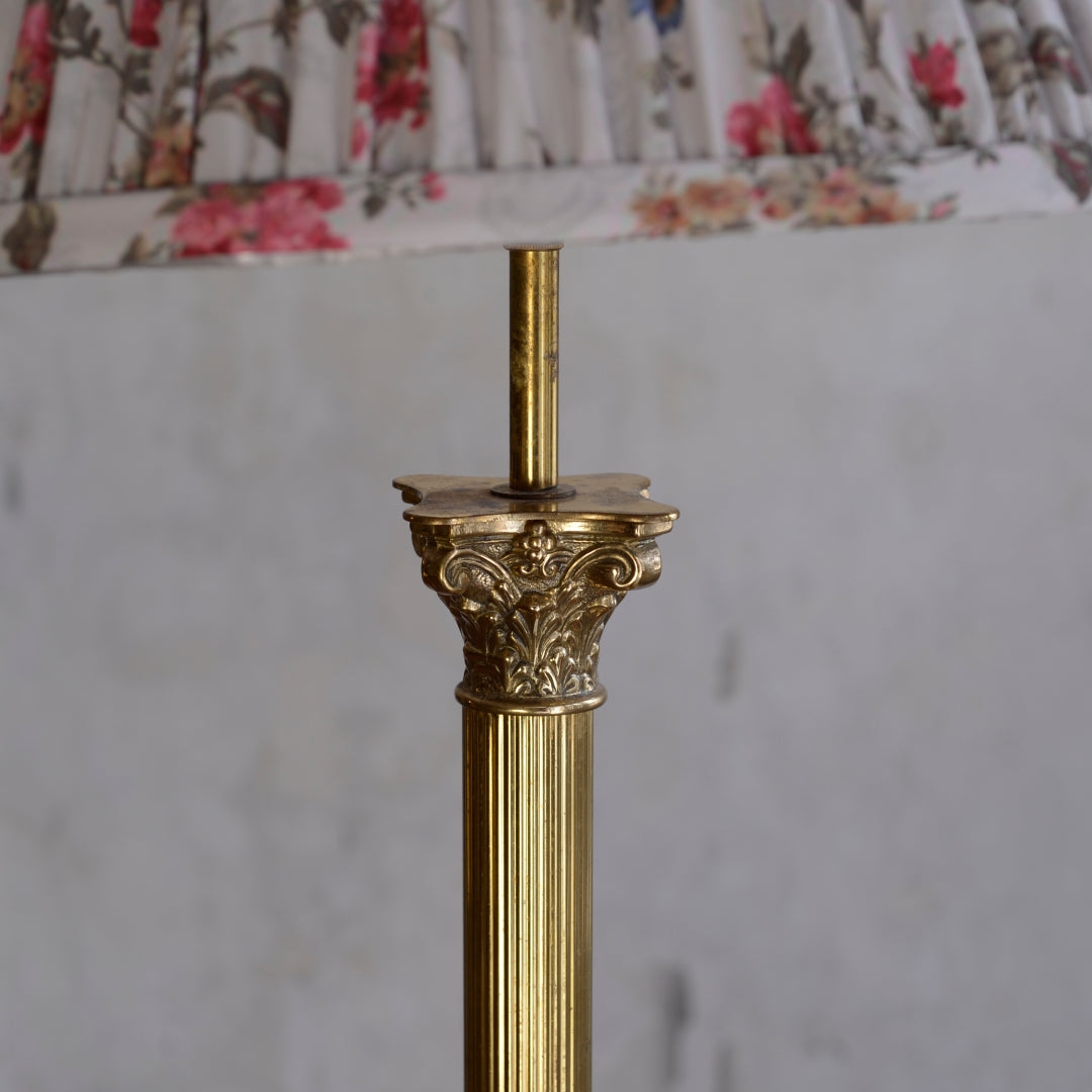 Brass Corinthian Column Table Lamp