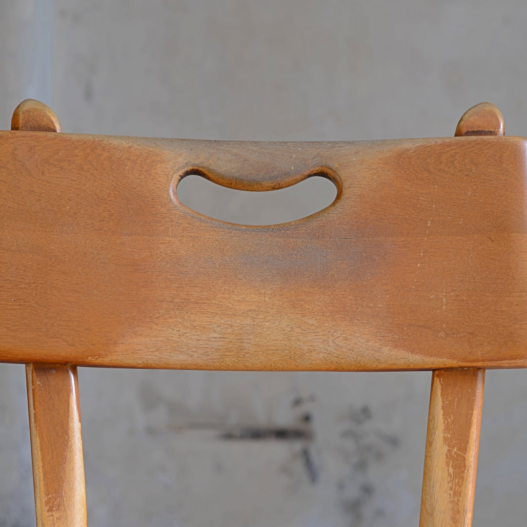 Pair early 20thC Brutalist Side Chairs - Imperial Rattan Co, Canada