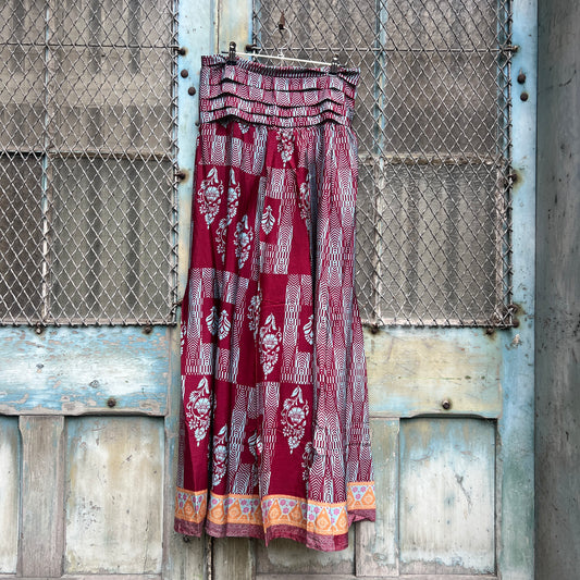 Vintage Silk Pleated Top Skirt - F