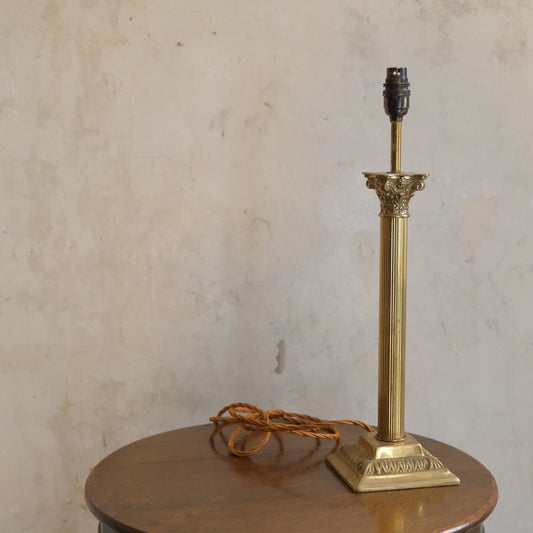 Brass Corinthian Column Table Lamp