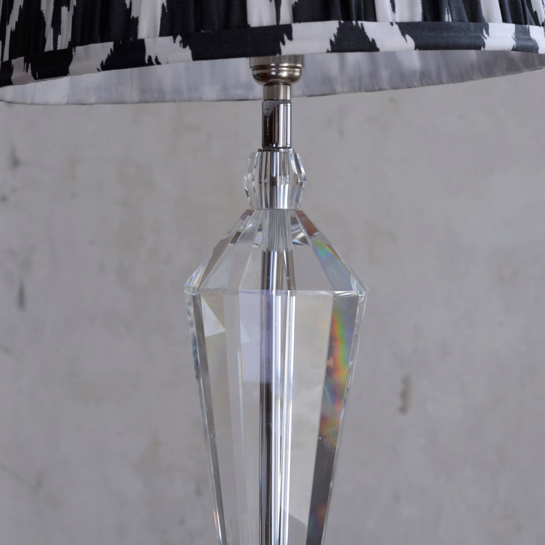 Art Deco Faceted Glass Table Lamp