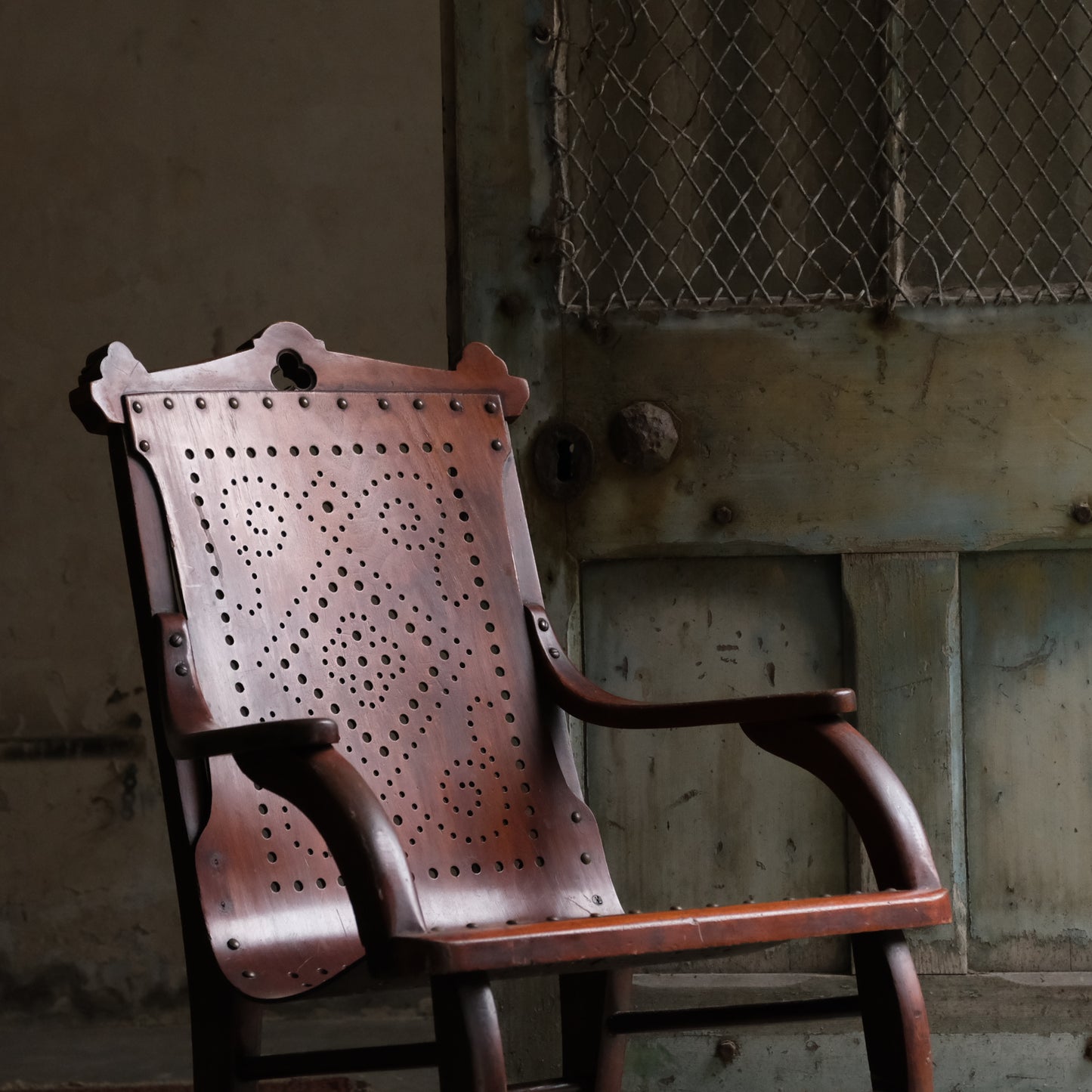 Punched Bentwood Arts & Crafts Rocking Chair