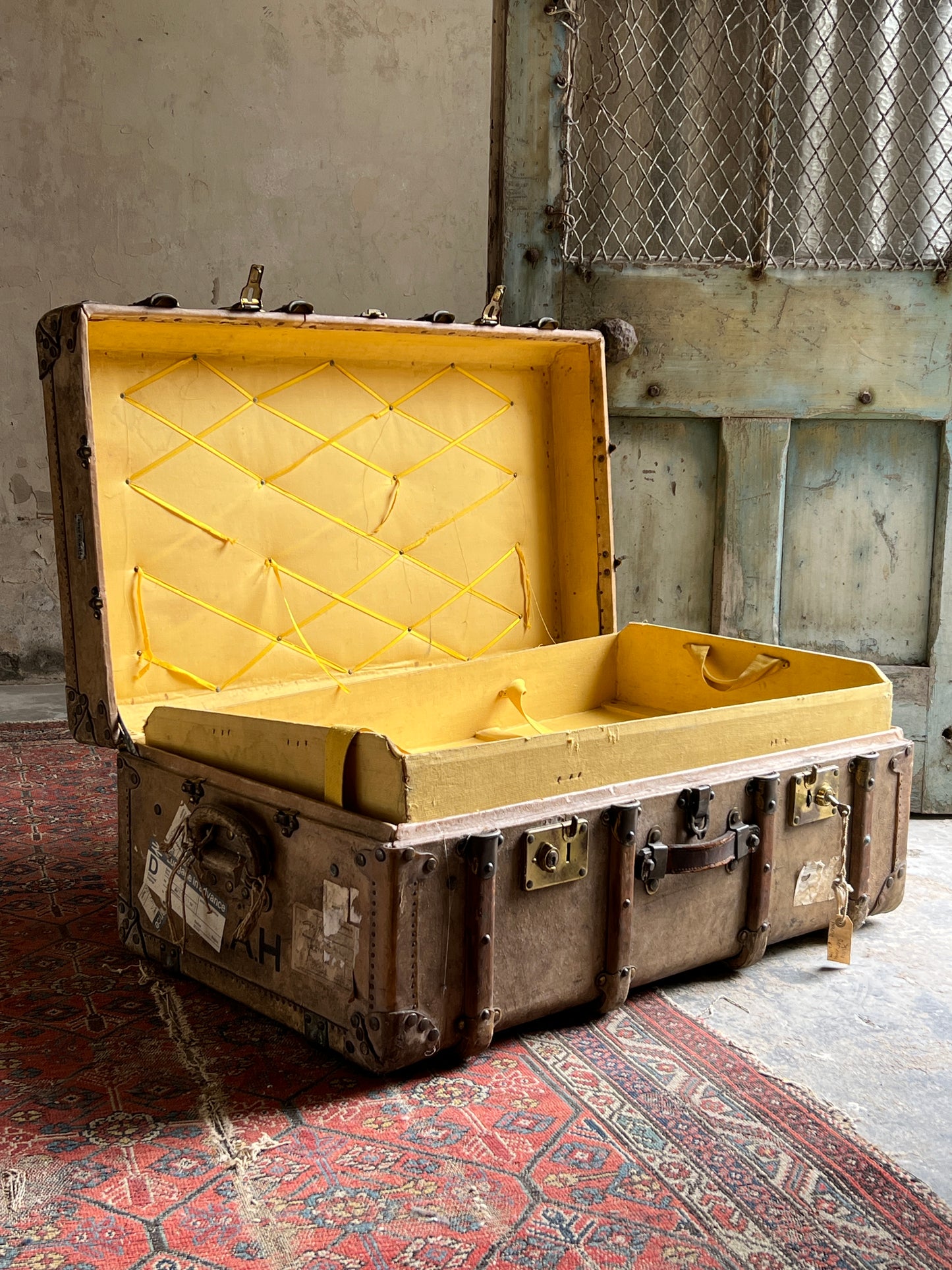 1920’s Vellum Cabin Trunk by luxury French maker Au Depart