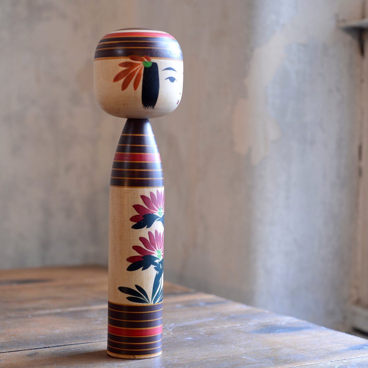 Traditional Japanese Folk Art Kokeshi Doll - 4