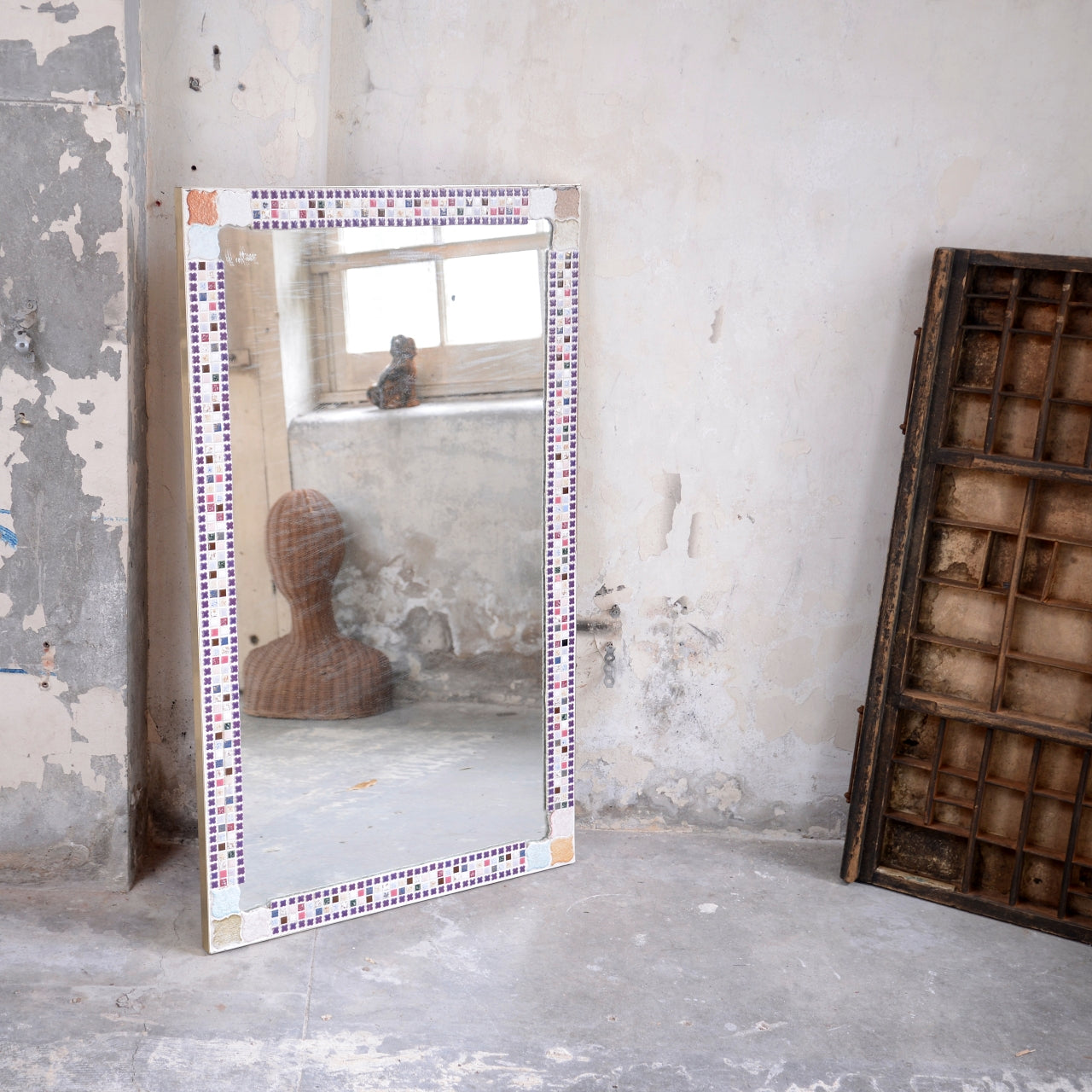 French 1960’s Tiled Mosaic Mirror