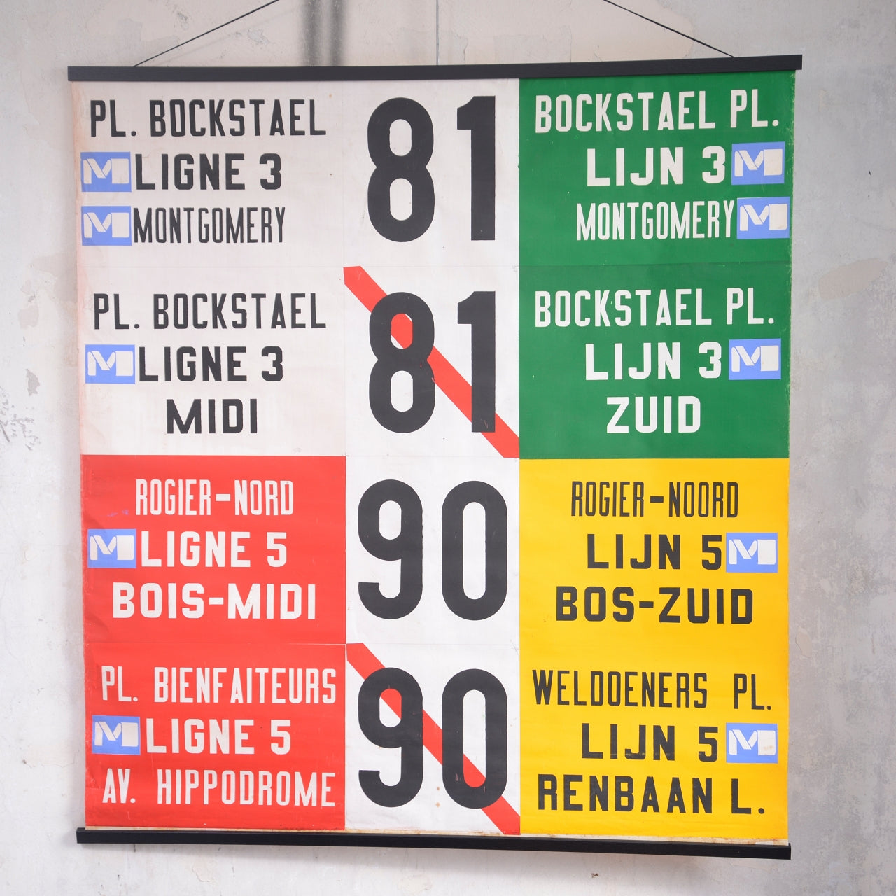 1970’s Brussels Tram Destination Blind