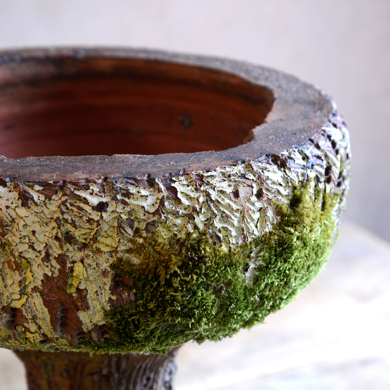 French Faux Bois Planter or Bird Bath