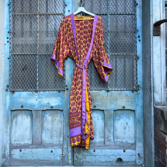 Long Vintage Silk Kimono - CC