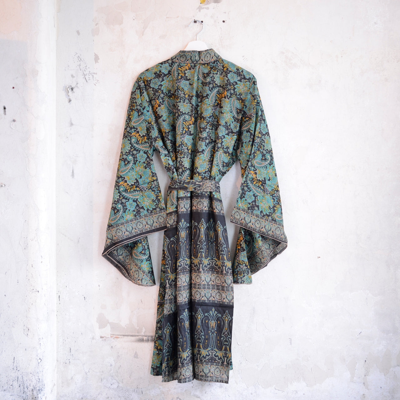 Vintage Silk Batwing Kimono - D