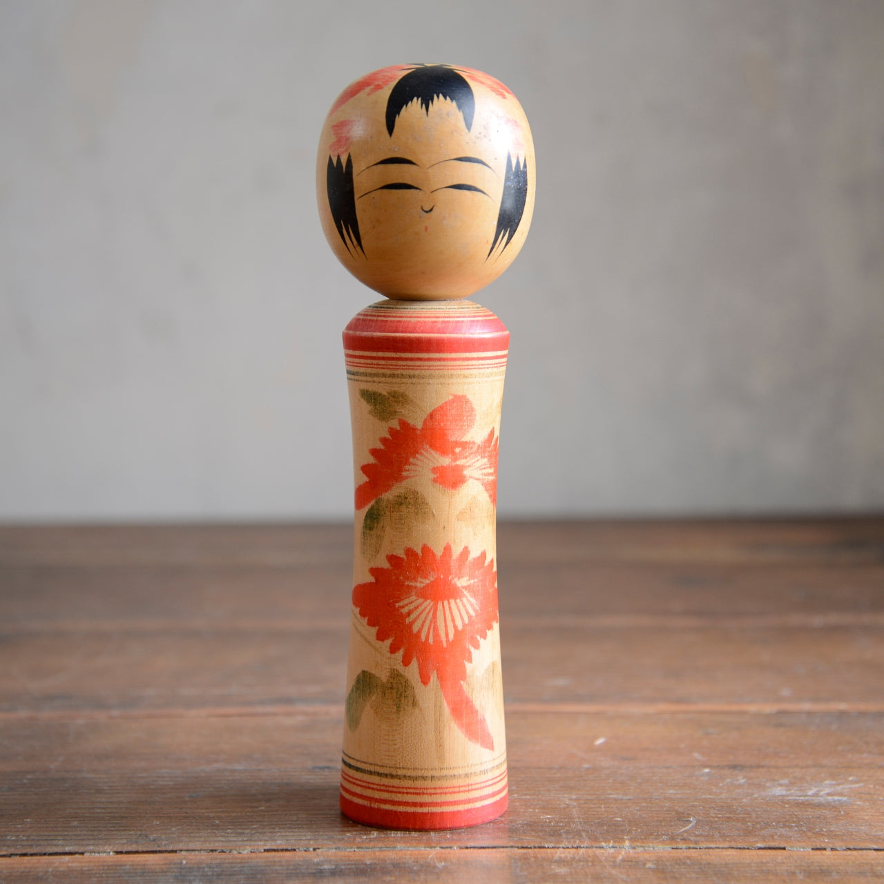 Set of 3 Traditional Japanese Folk Art Kokeshi Dolls