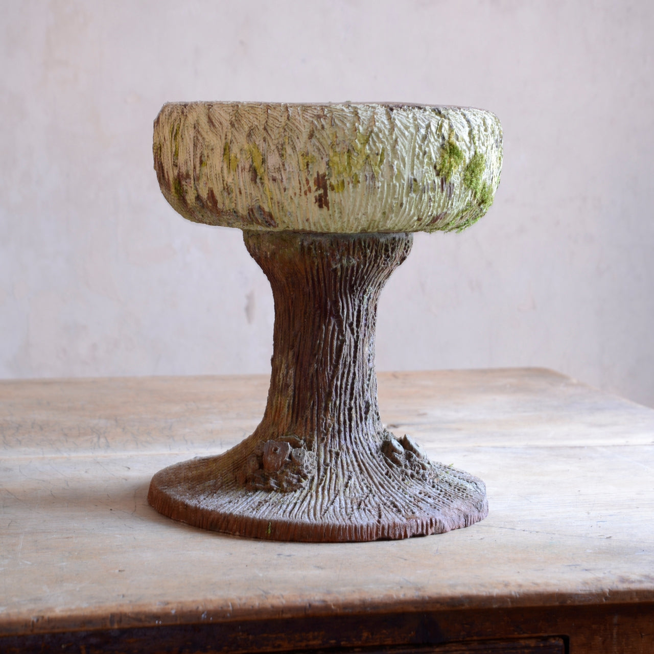 French Faux Bois Planter or Bird Bath