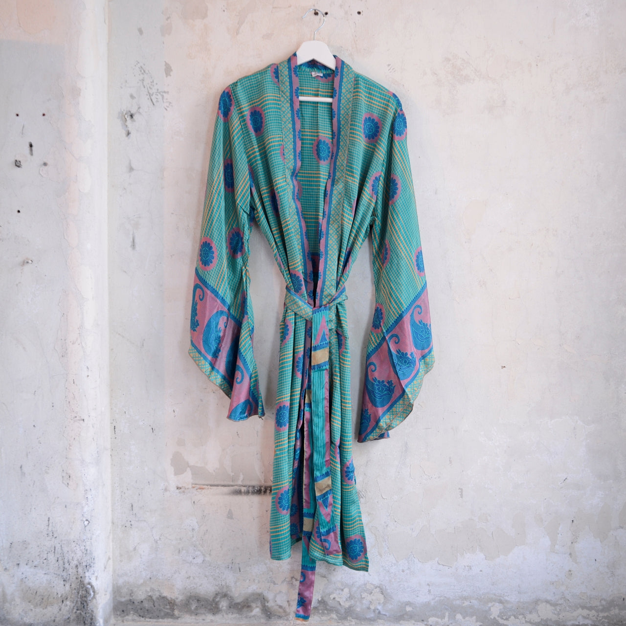 Vintage Silk Batwing Kimono - I