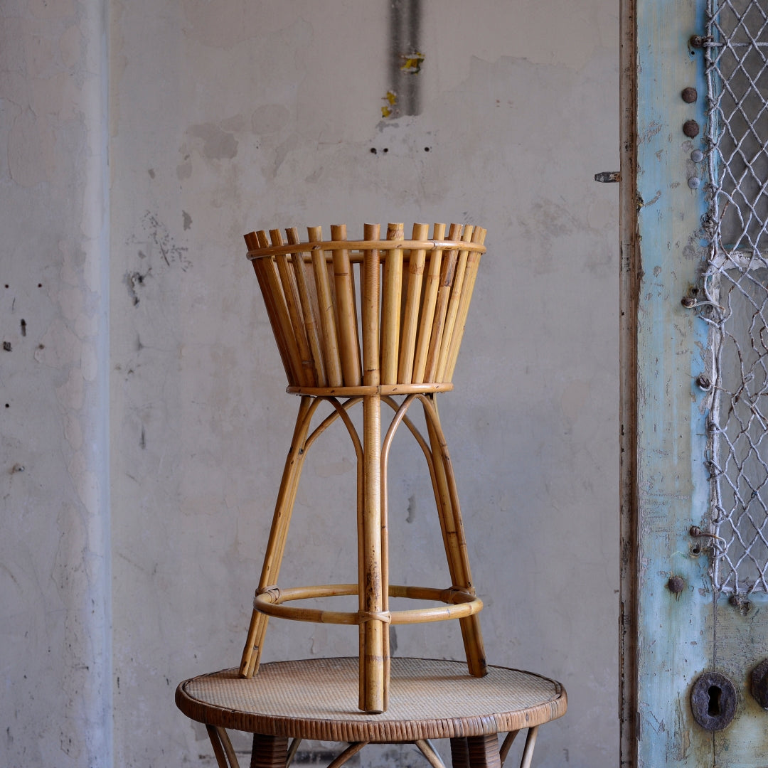 Mid-Century Bamboo Plant Stand