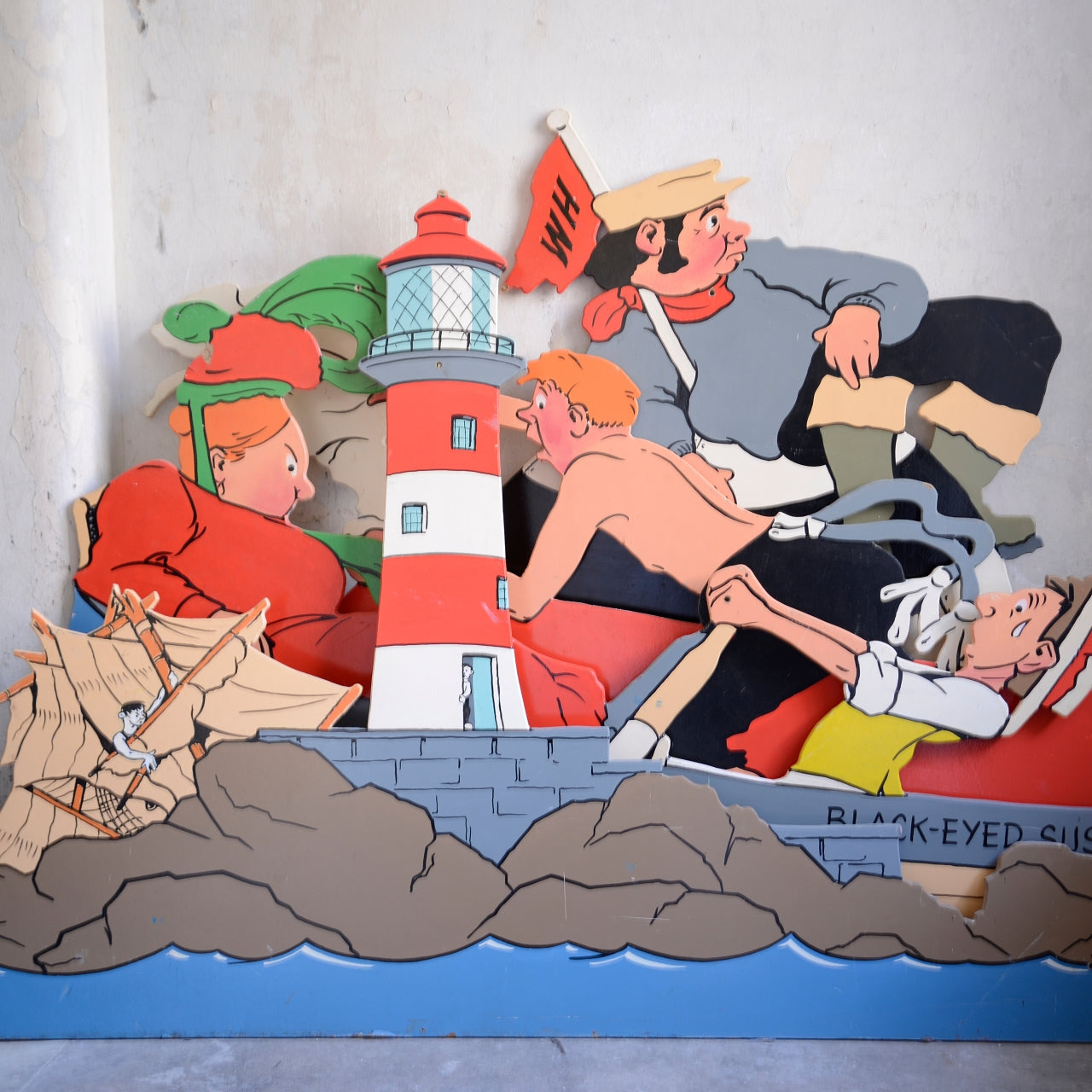 Seaside Sideshow Fairground Painted Board - Lighthouse