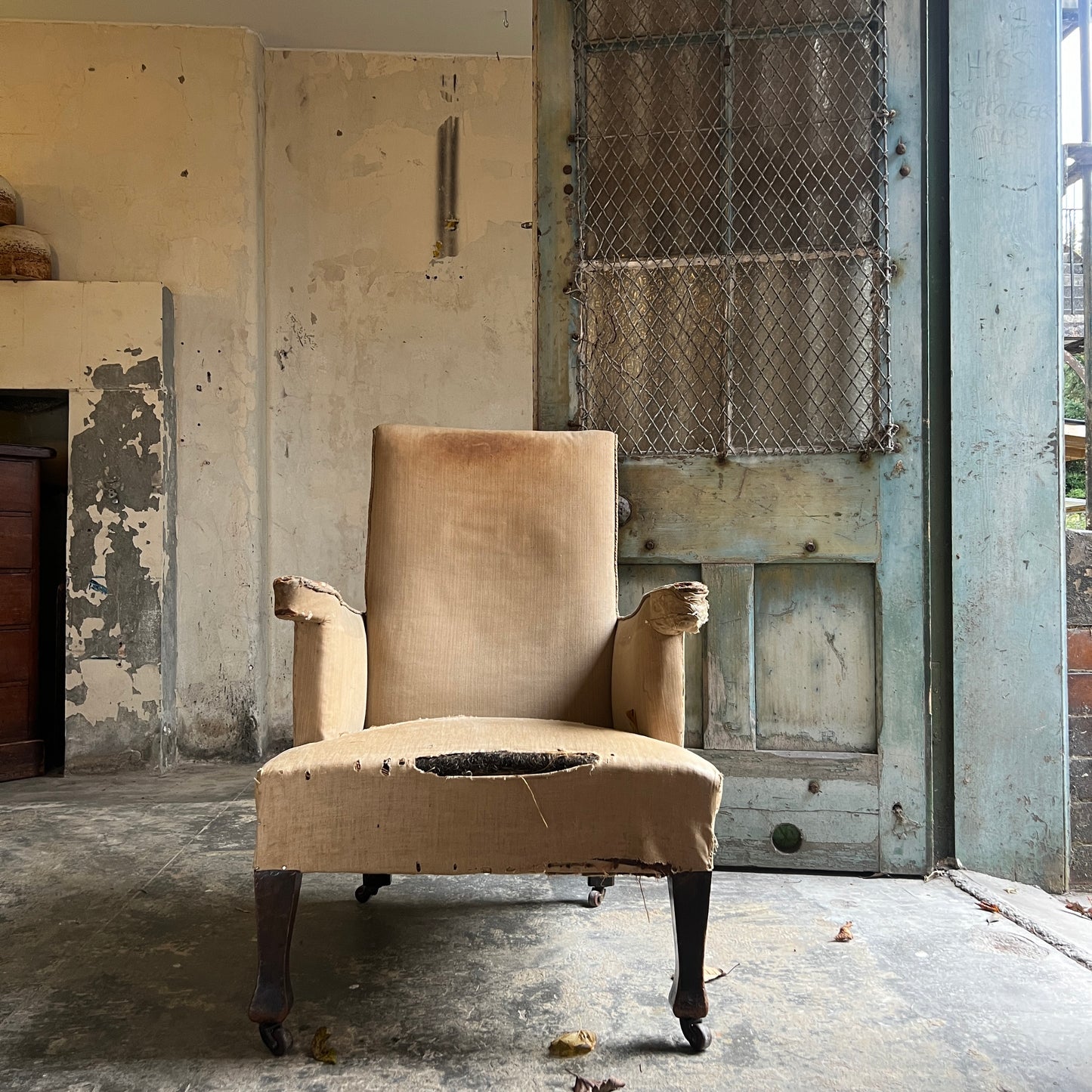 19thC Ladies Upholstered Armchair