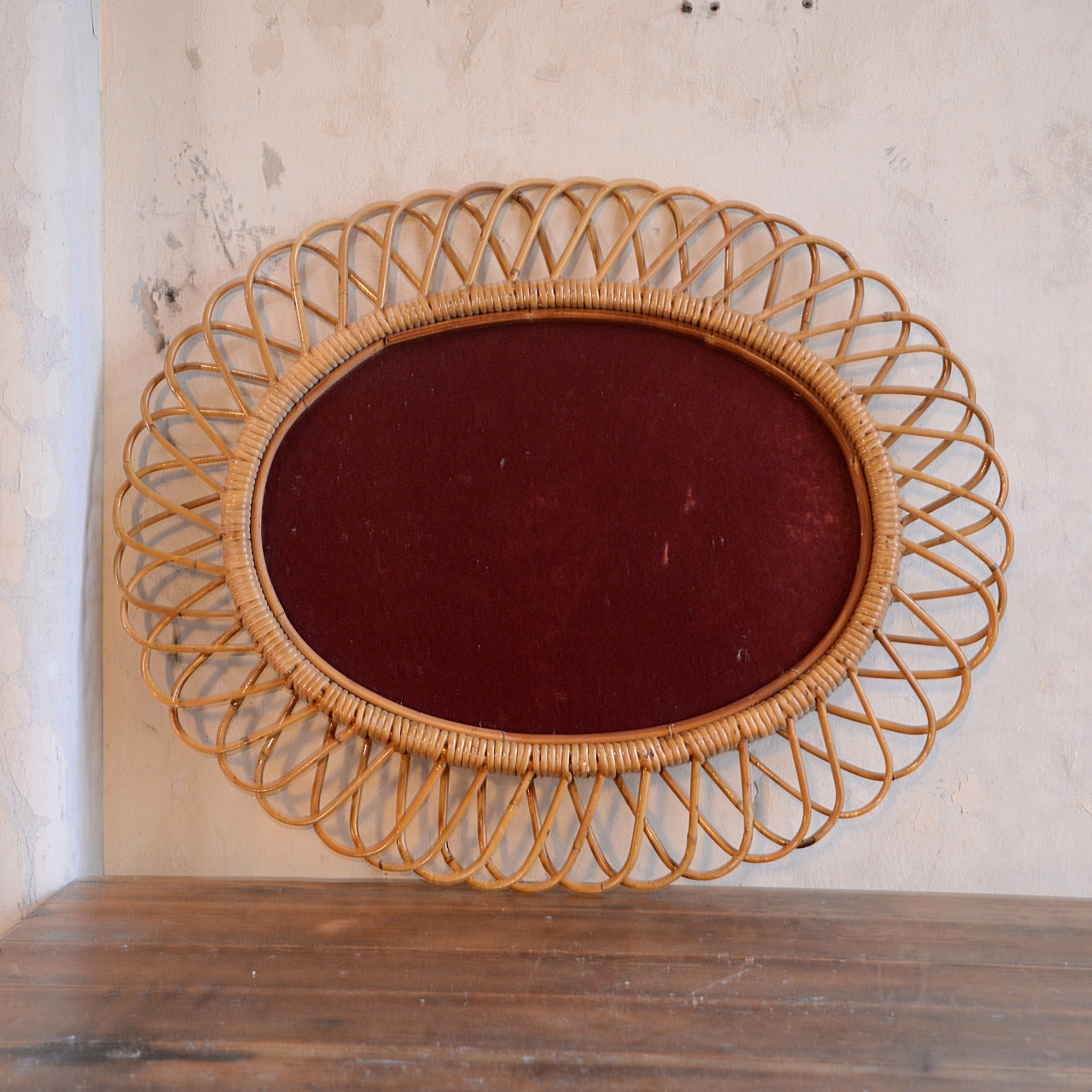 Woven Rattan Mirror - Italian 60’s Franco Albini