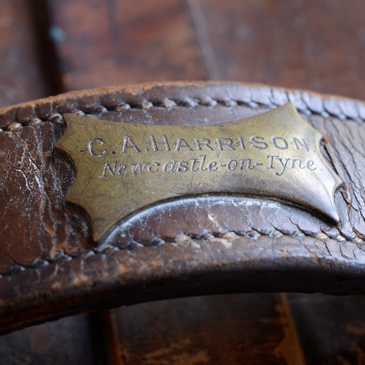 19thC Leather Top Hat Box