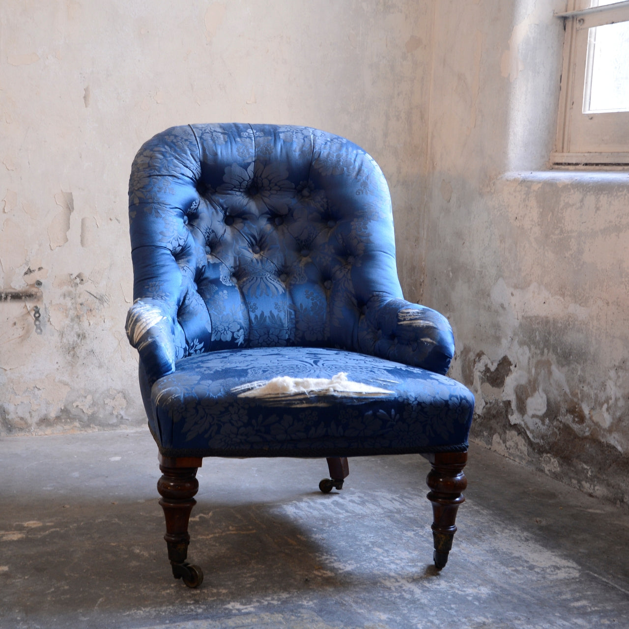 19thC Button Back Bedroom Chair