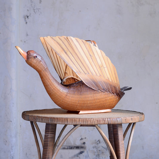 1950’s Wicker & Bamboo Duck Basket