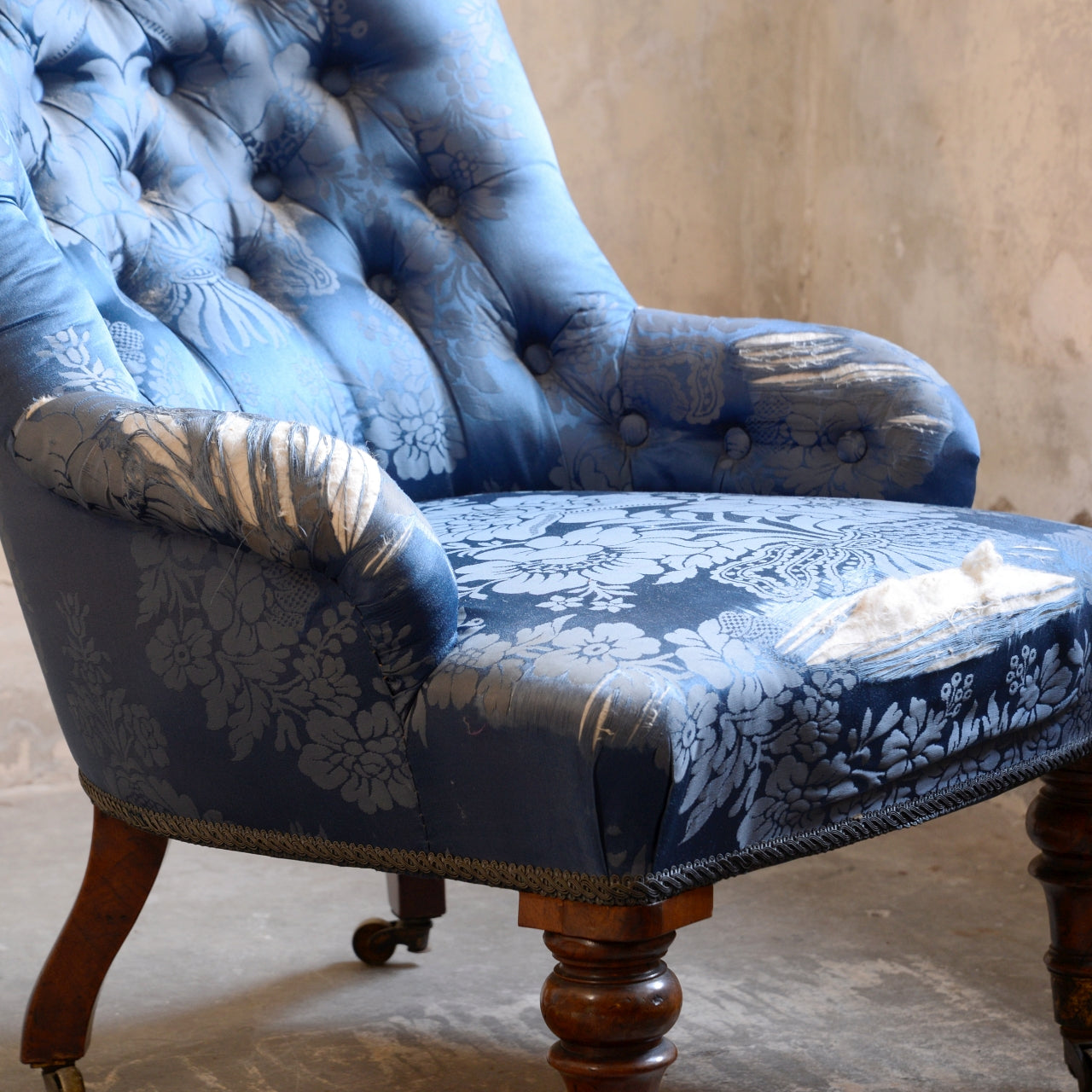 19thC Button Back Bedroom Chair