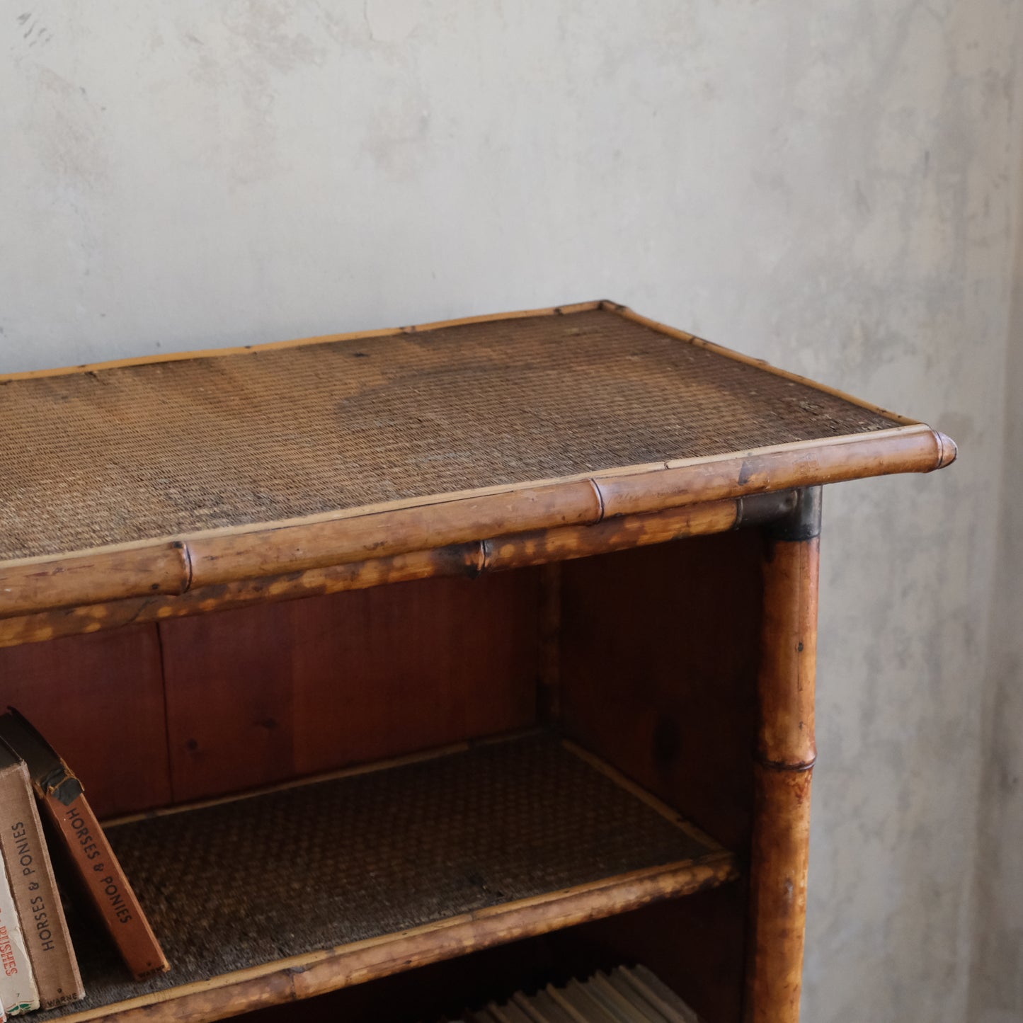 19thC Tortoiseshell Bamboo & Seagrass Bookshelves