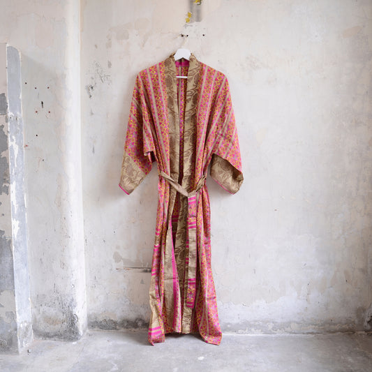 Long Vintage Silk Kimono