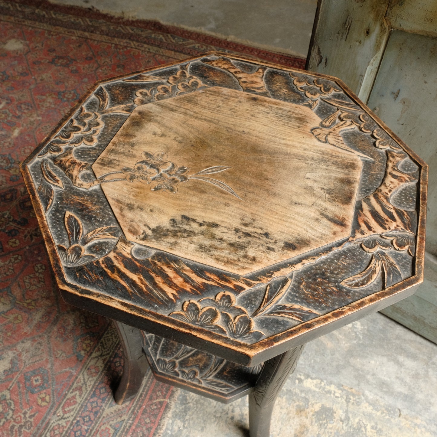 Octagonal Liberty Table with Birds