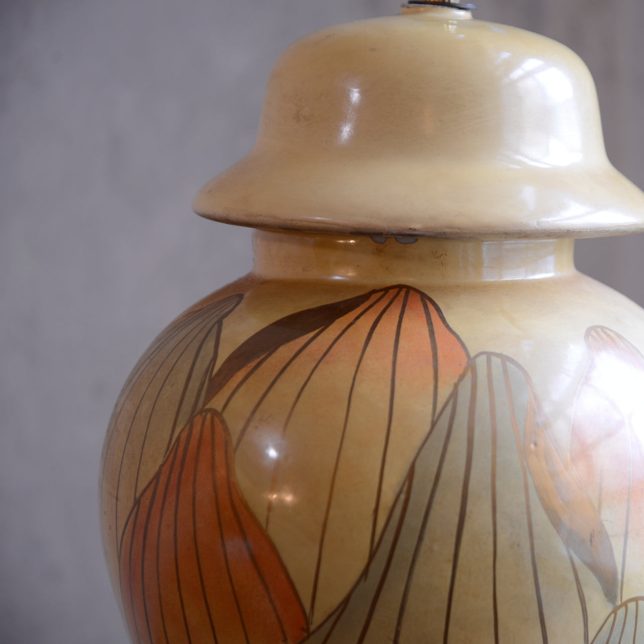 Pair of Yellow and Orange Urn Table Lamps