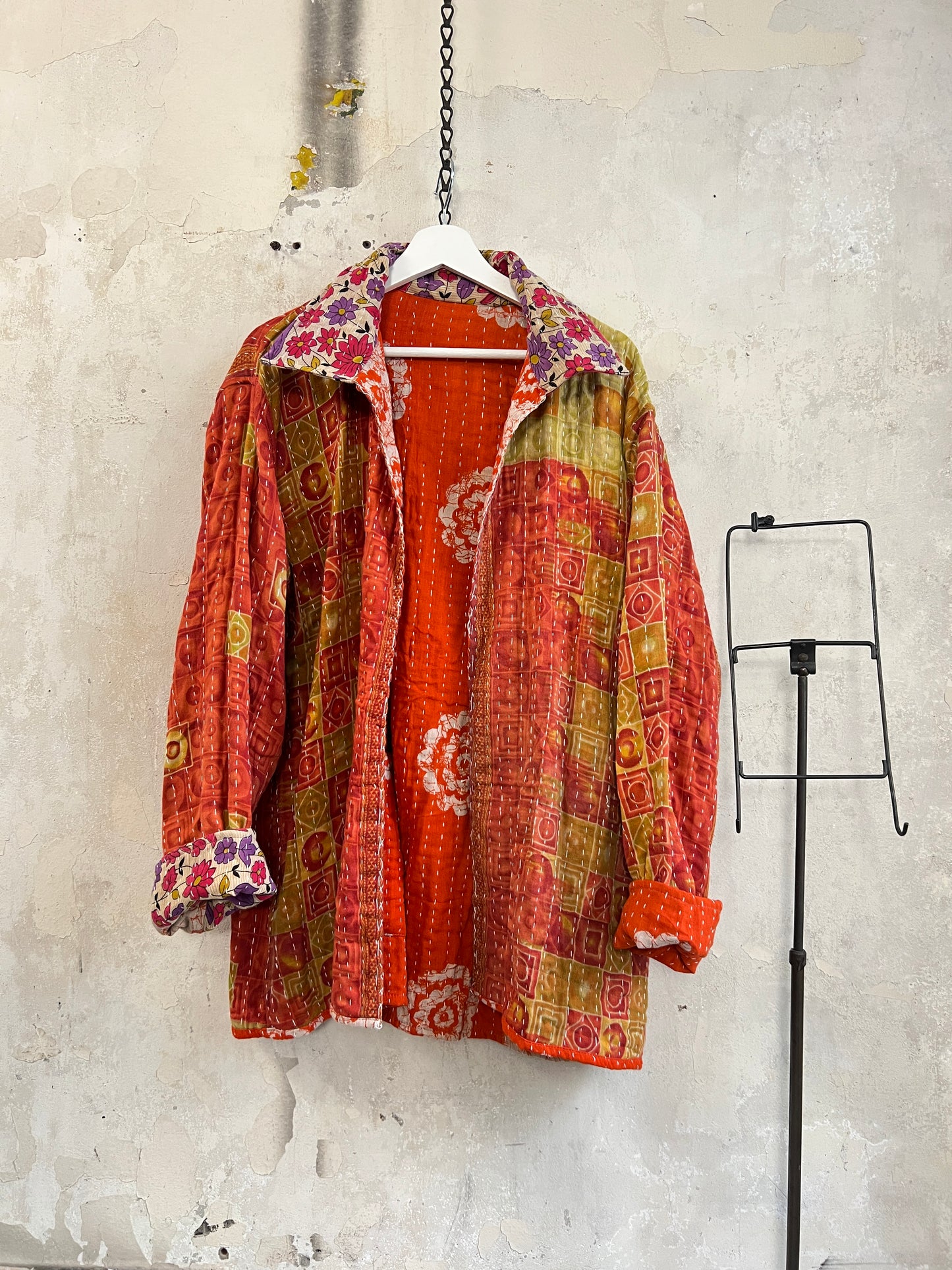 Vintage Cotton Kantha Reversible Jacket ~ No 21