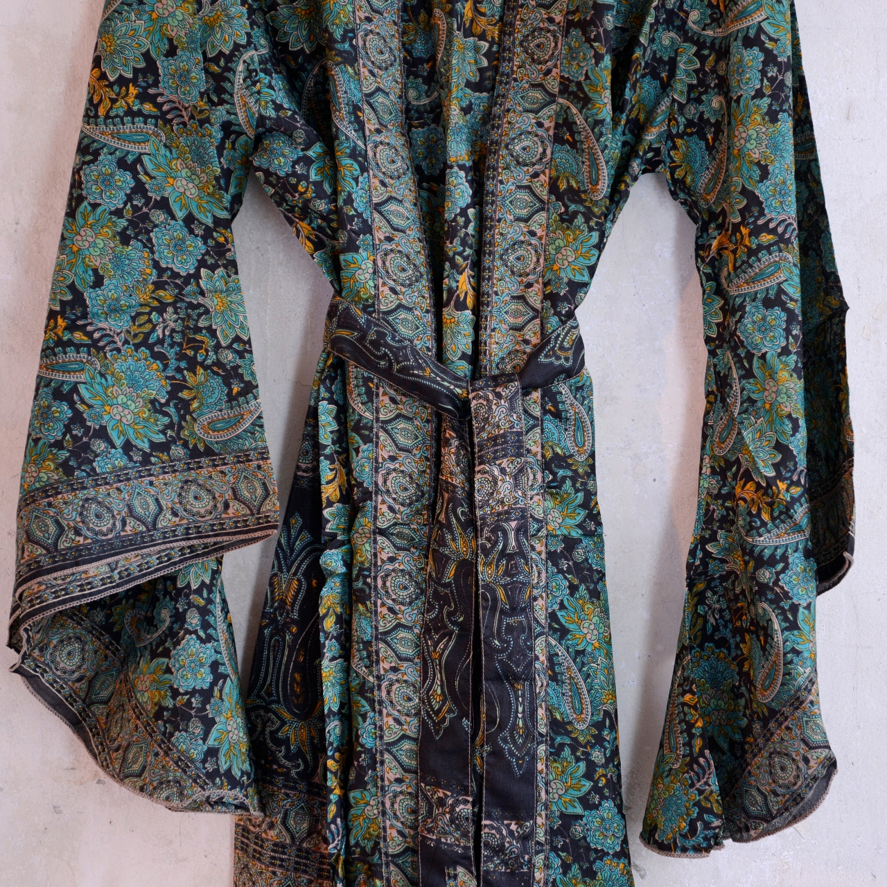 Vintage Silk Batwing Kimono - D