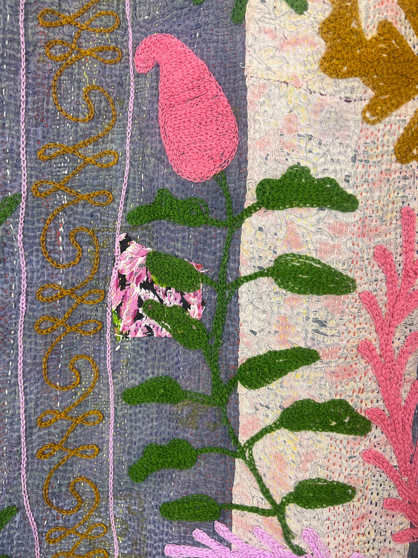 Vintage Kantha Suzani Quilt