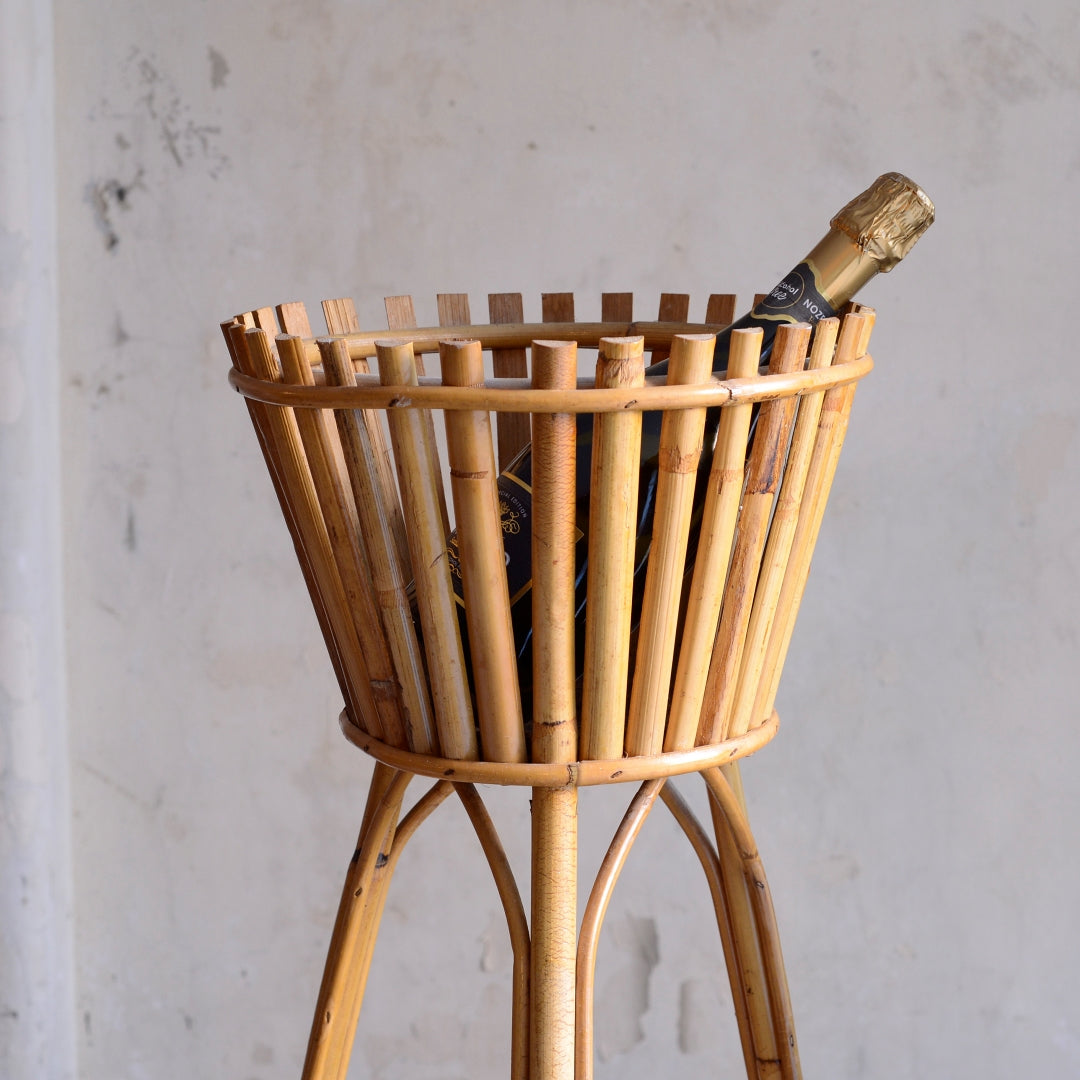 Mid-Century Bamboo Plant Stand